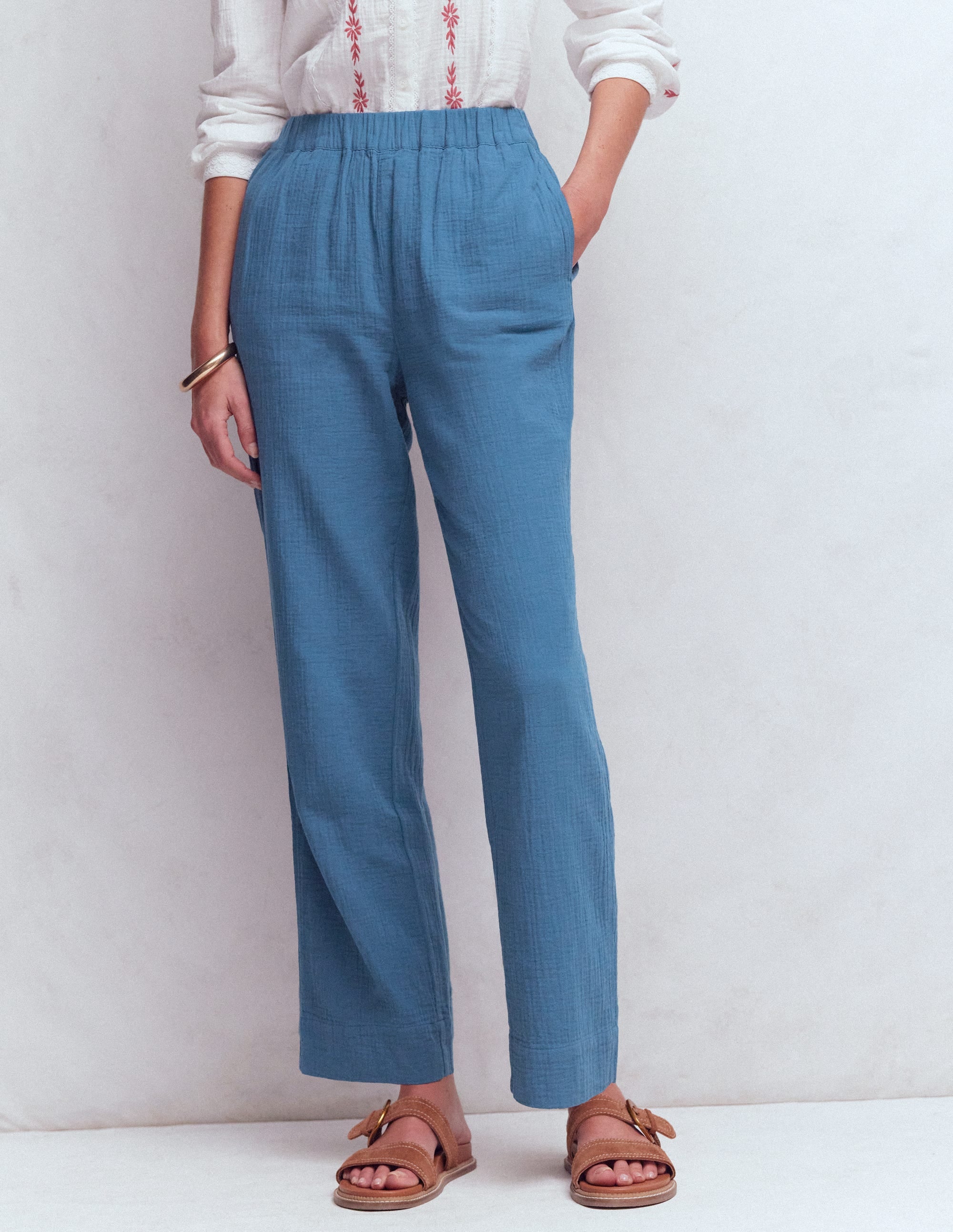 Doppeltuch-Hose zum Hineinschlüpfen-Meeresdunst Blau - Image 4
