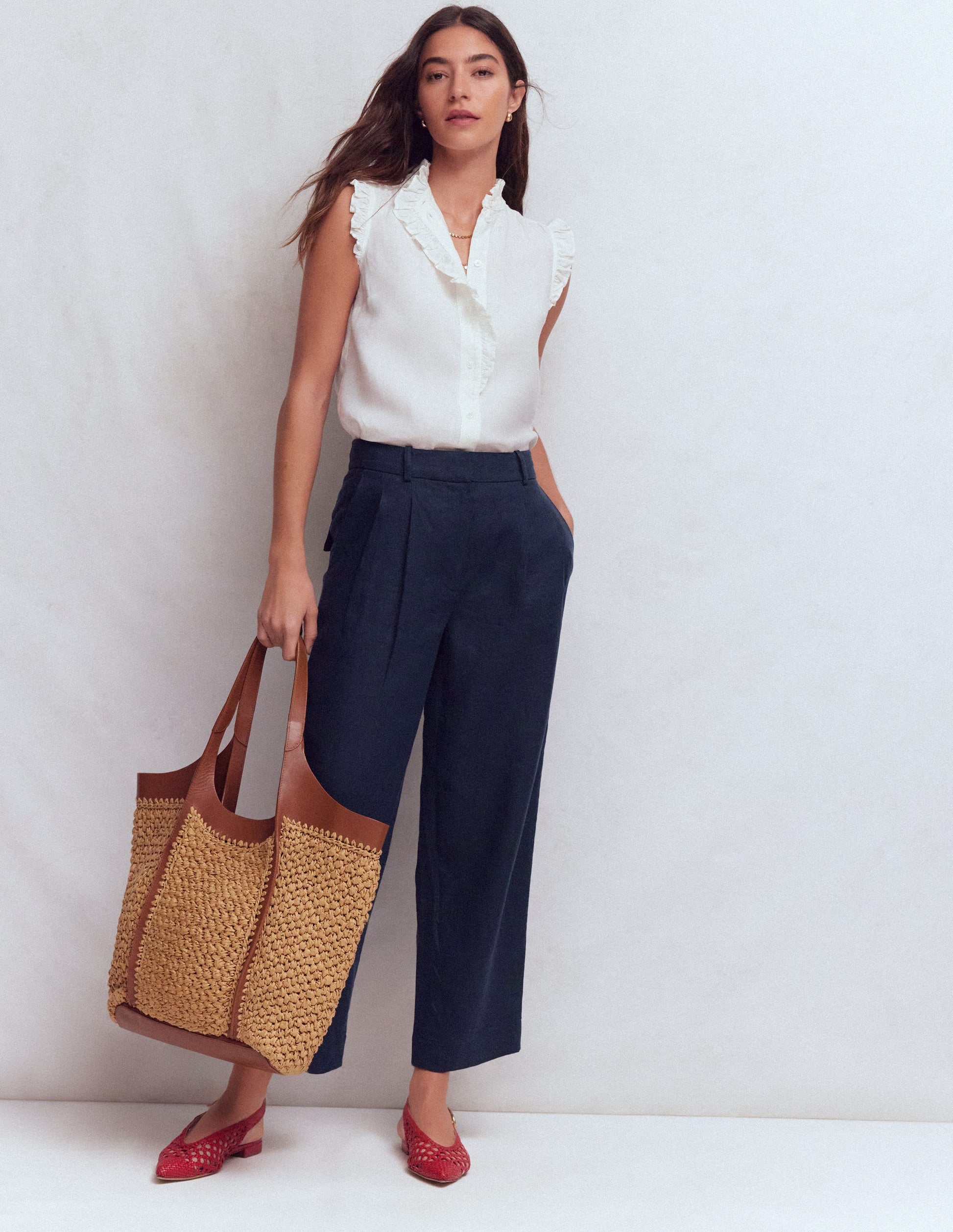 Bloomsbury Leinenhose-Marineblau-1