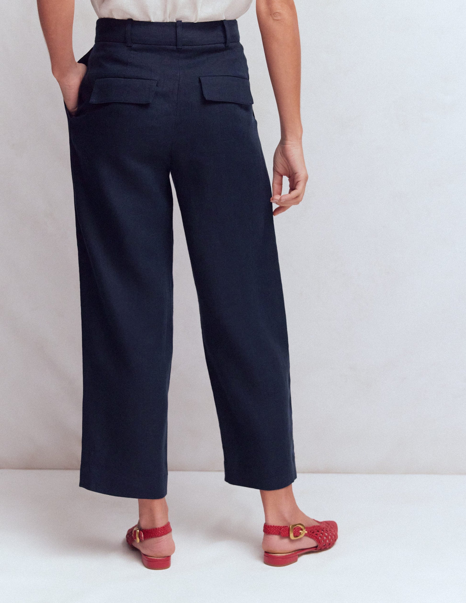 Bloomsbury Leinenhose-Marineblau-3