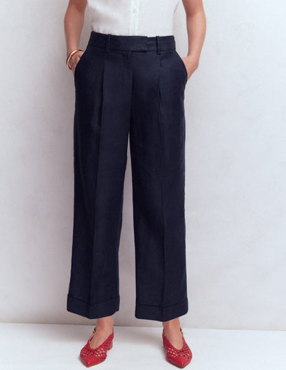 Bloomsbury Leinenhose-Marineblau-4