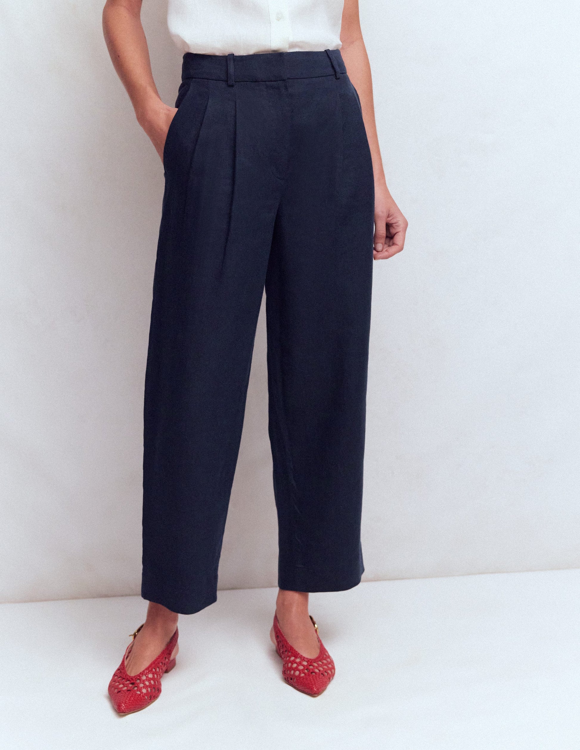 Bloomsbury Leinenhose-Marineblau-4