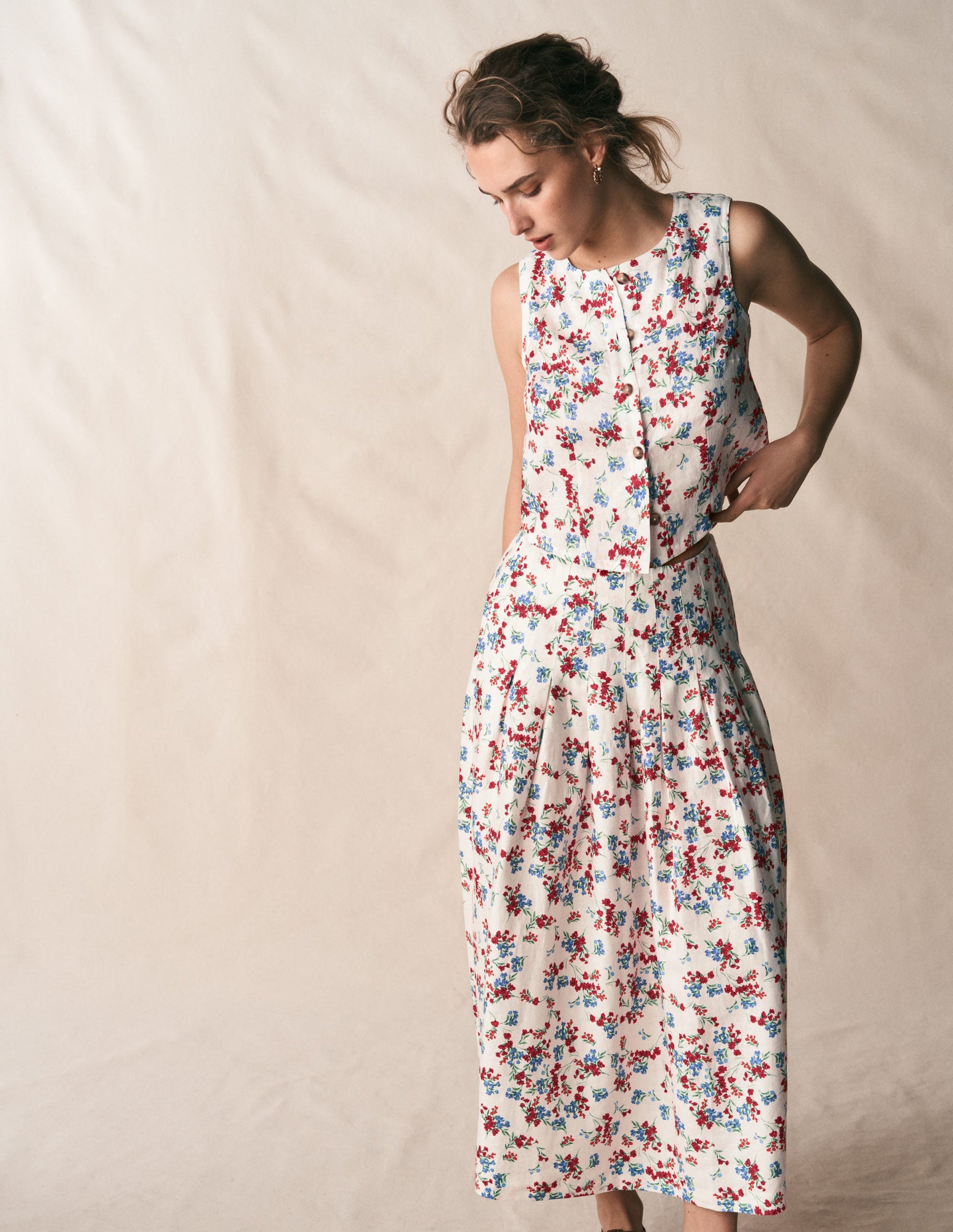 Valentina Leinenrock-Naturweiß, Blütenpracht-1