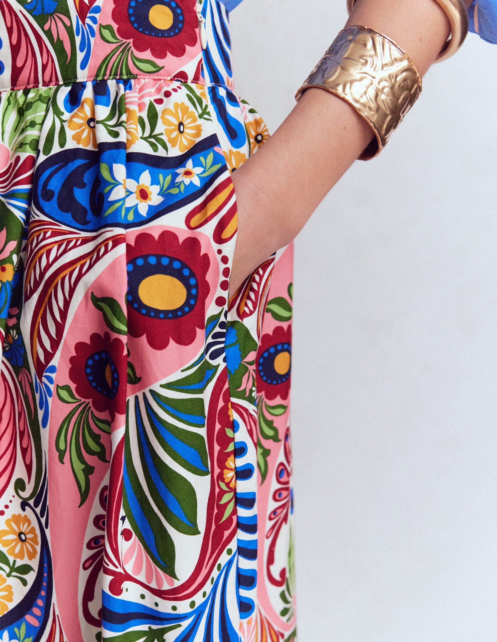 Abigail Popeline-Maxirock-Bunt, Verwunschenes Paisleymuster-2