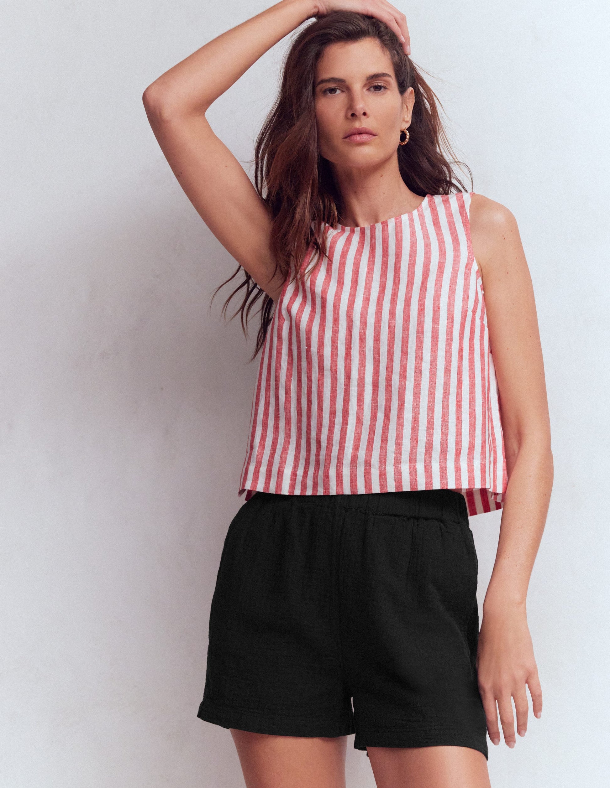 Doppeltuch-Shorts zum Hineinschlüpfen-Schwarz-4