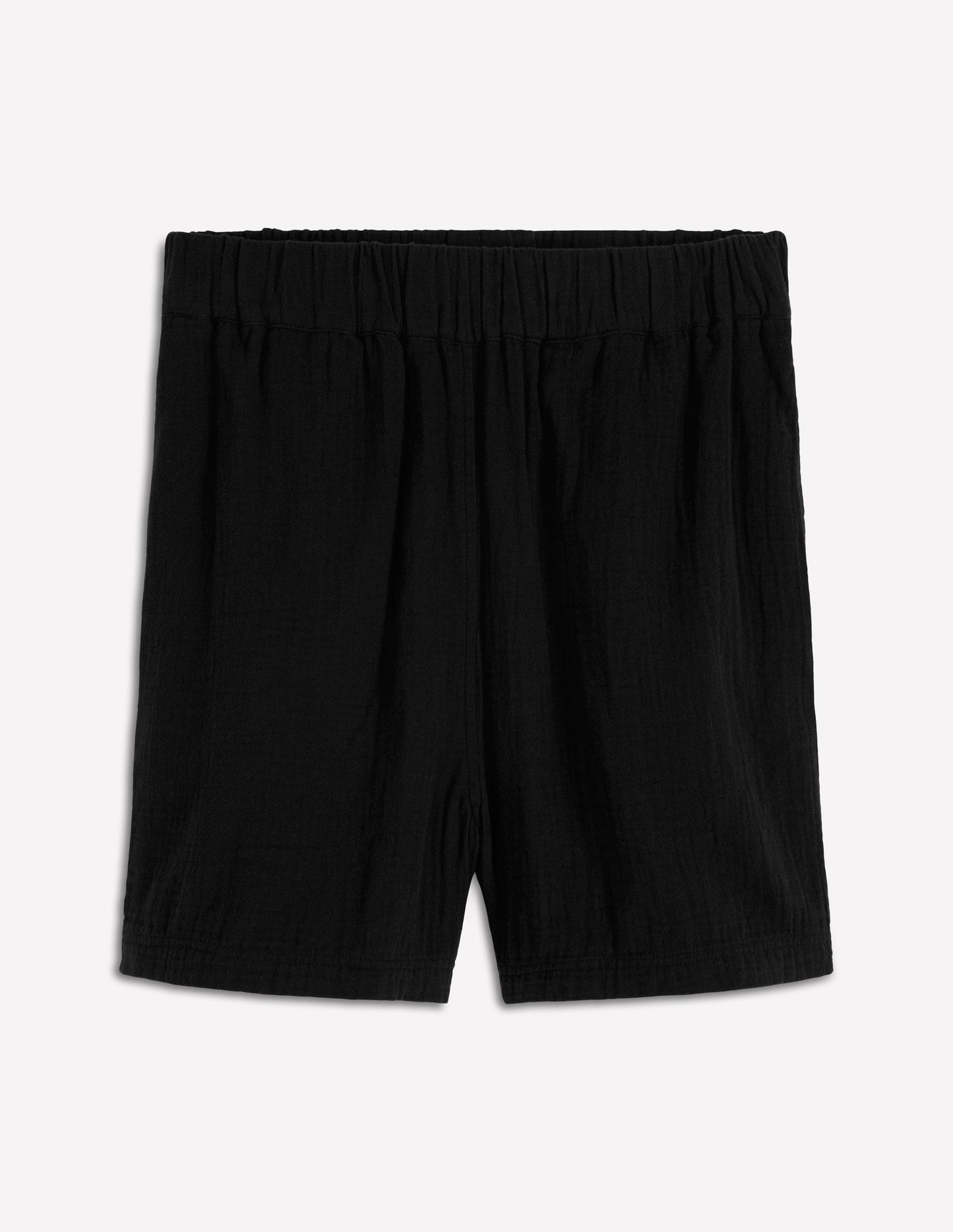 Doppeltuch-Shorts zum Hineinschlüpfen-Schwarz