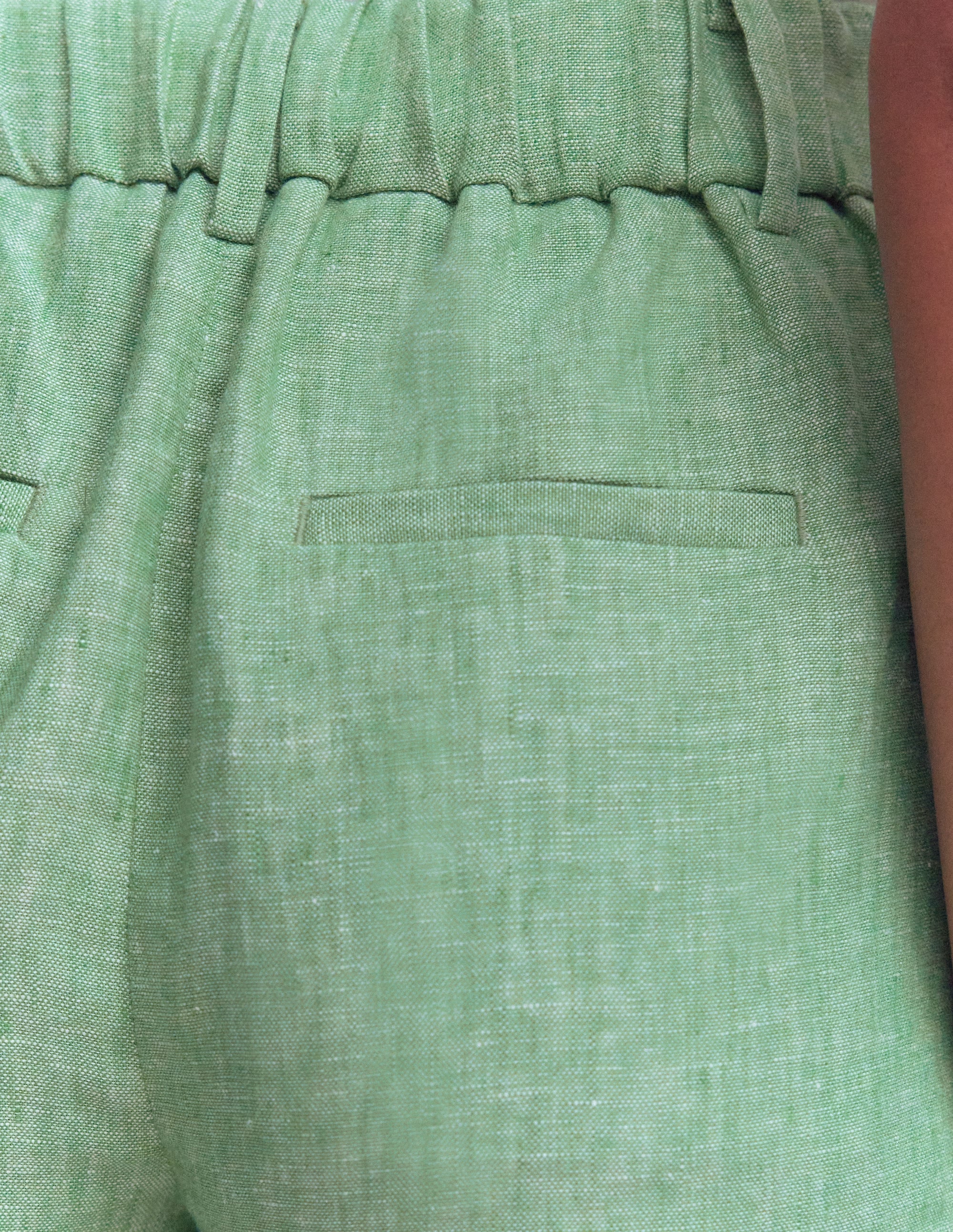 Short Kensington en lin-Chambray vert aloe vera - Image 5