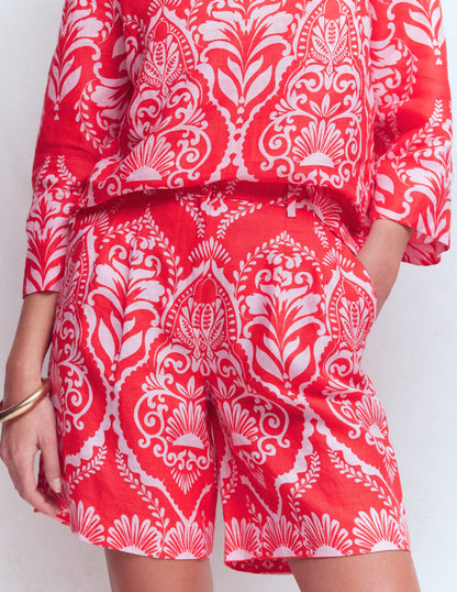 Kensington Leinenshorts-Mohnblumenrot, Ziergarten-6