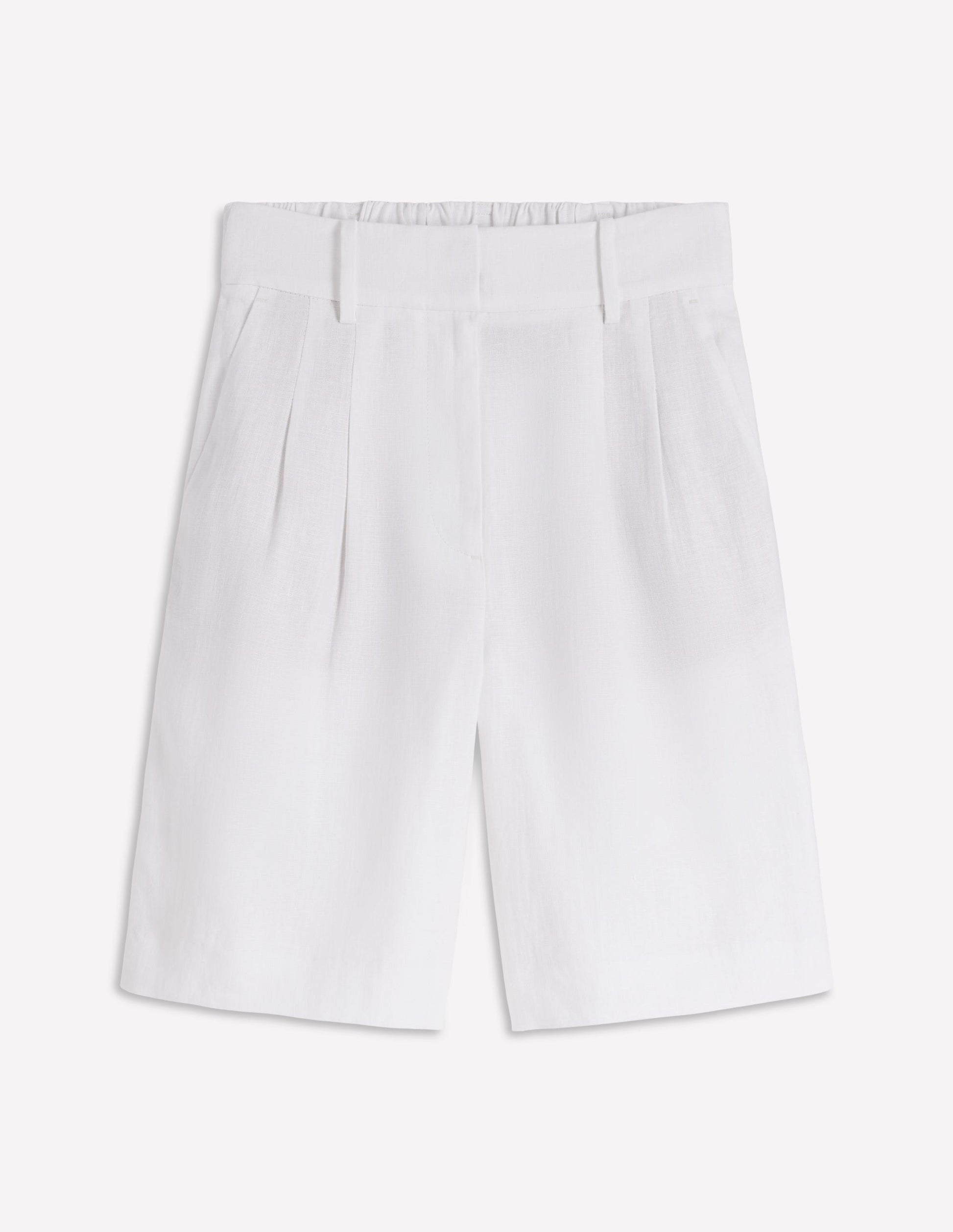 Short Kensington en lin-Blanc-6