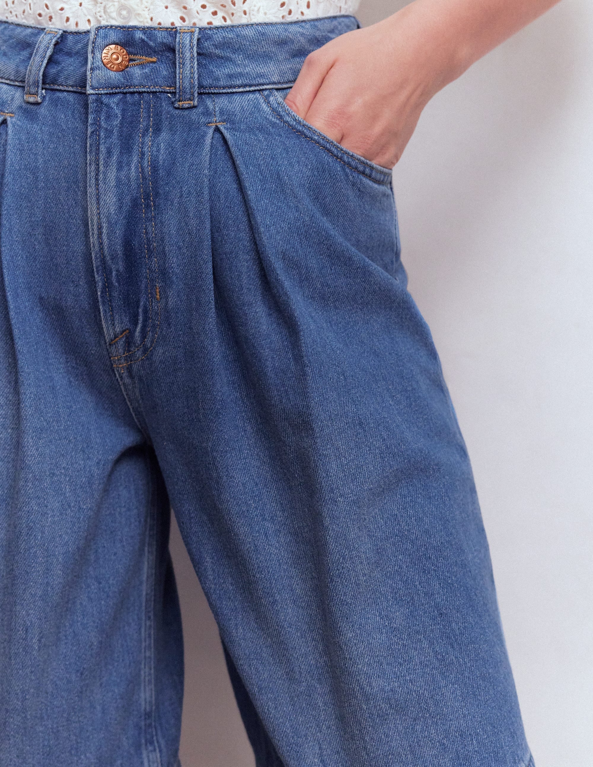 Denim-Bermudashorts-Ausgeblichene Optik - Image 2