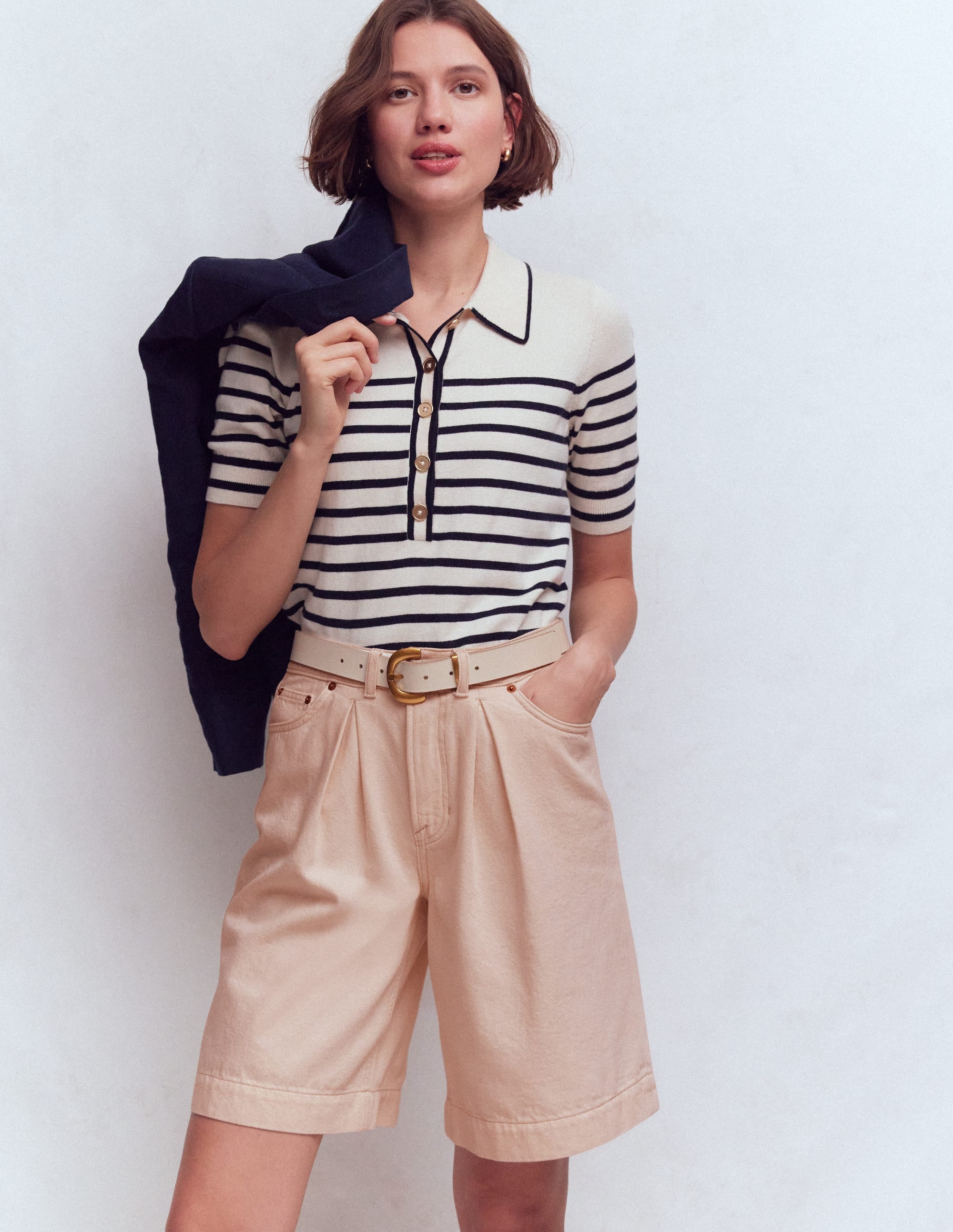Denim-Bermudashorts-Beige - Image 1
