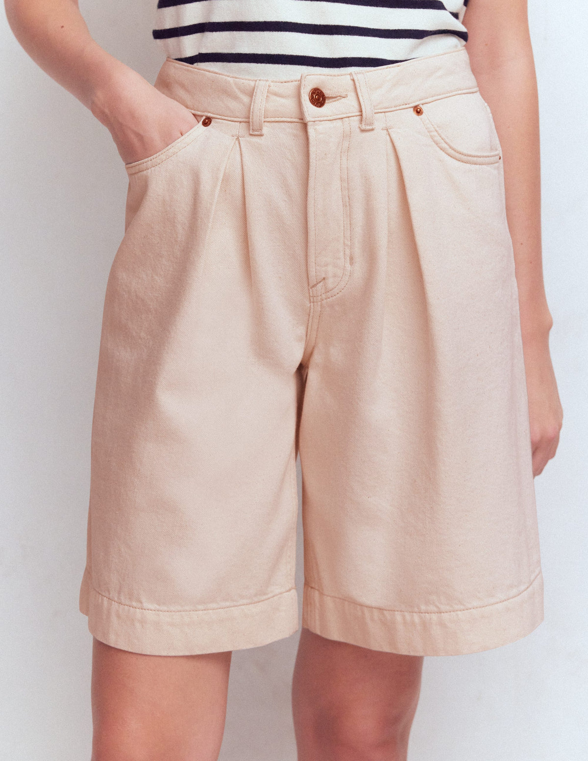 Denim-Bermudashorts-Beige - Image 5