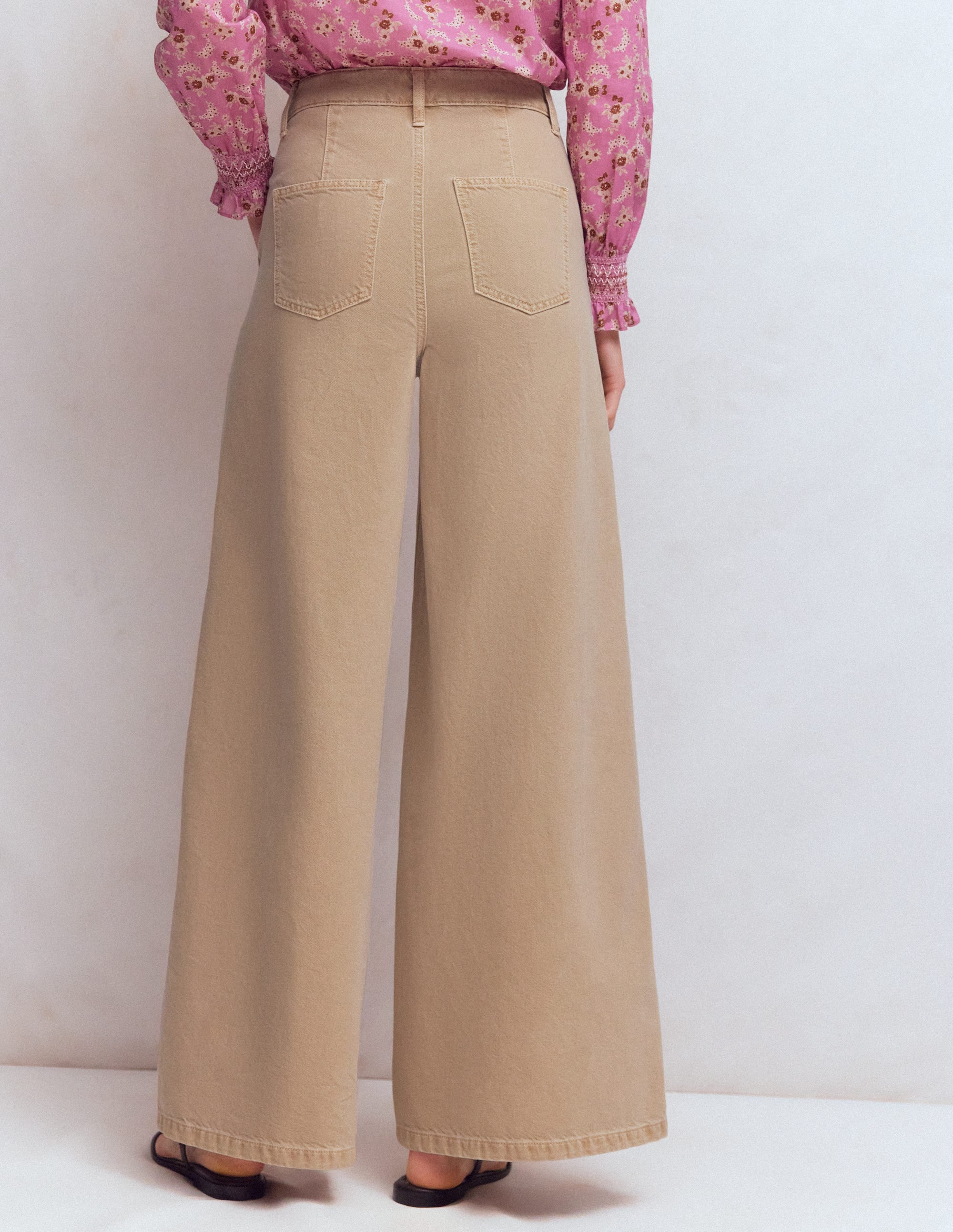 Jean palazzo taille haute-Cappuccino - Image 3