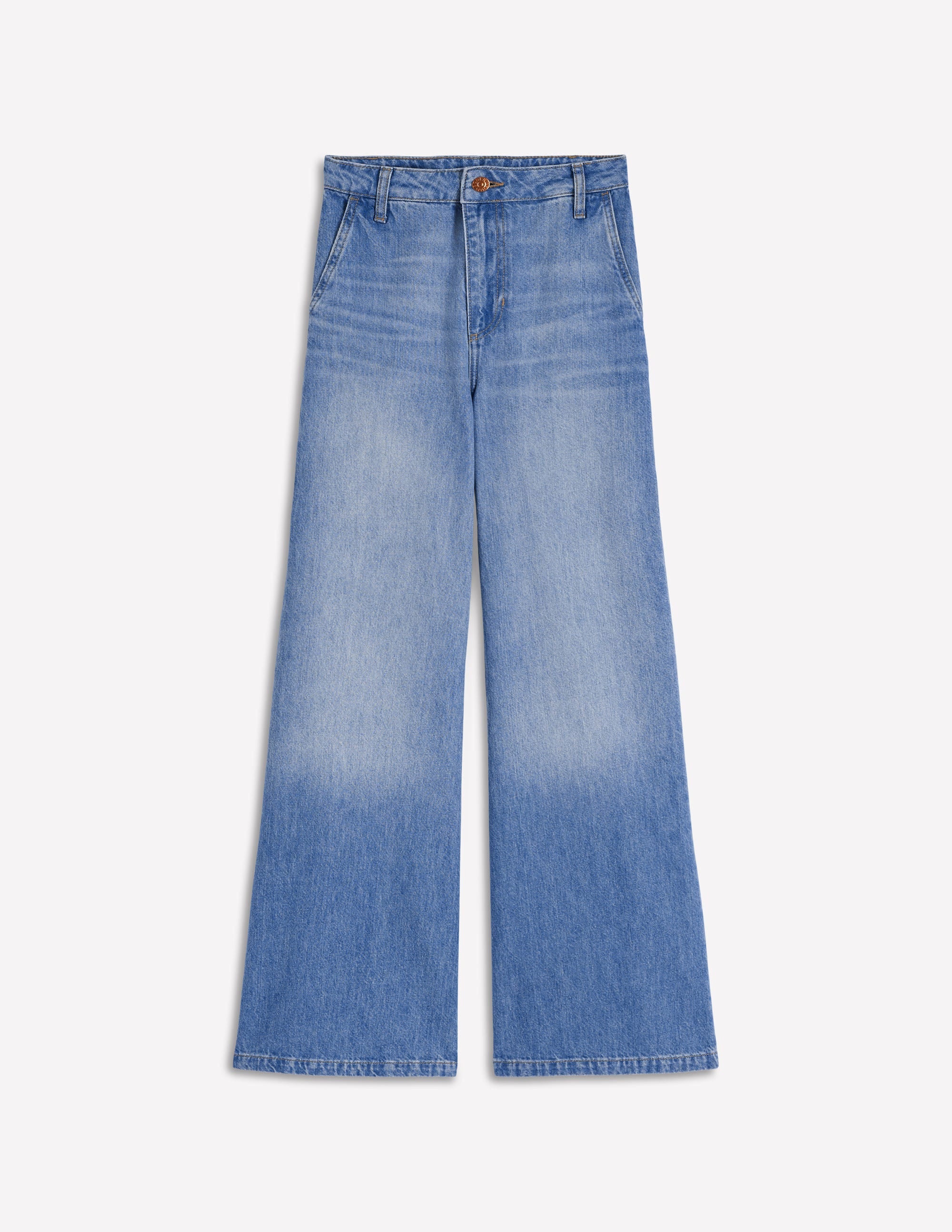 Jean palazzo taille haute-Bleu Clair Délavé - Image 6