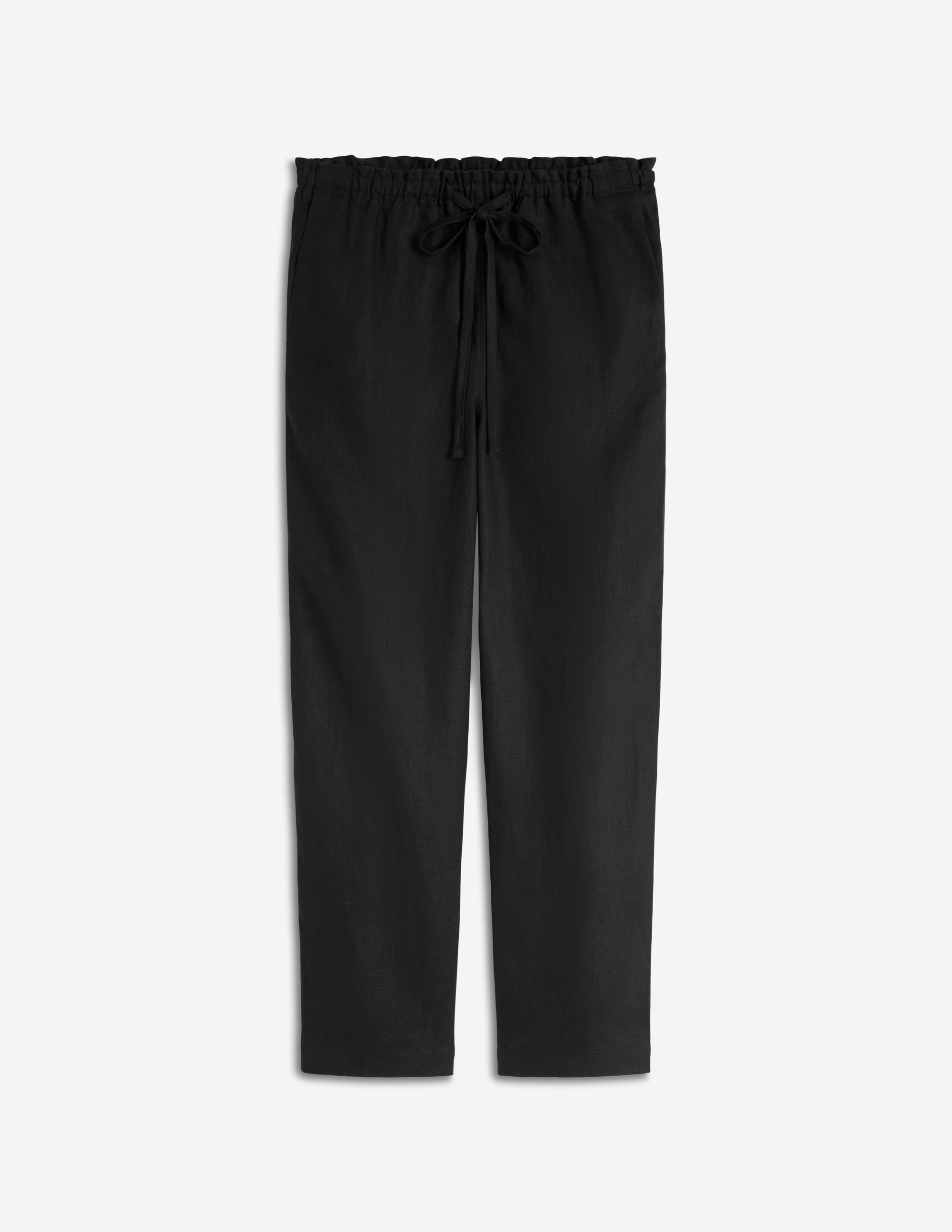 Islington Verkürzte Leinenhose-Schwarz - Image 5