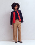 Pantalon court Chiswick en lin-Cappuccino