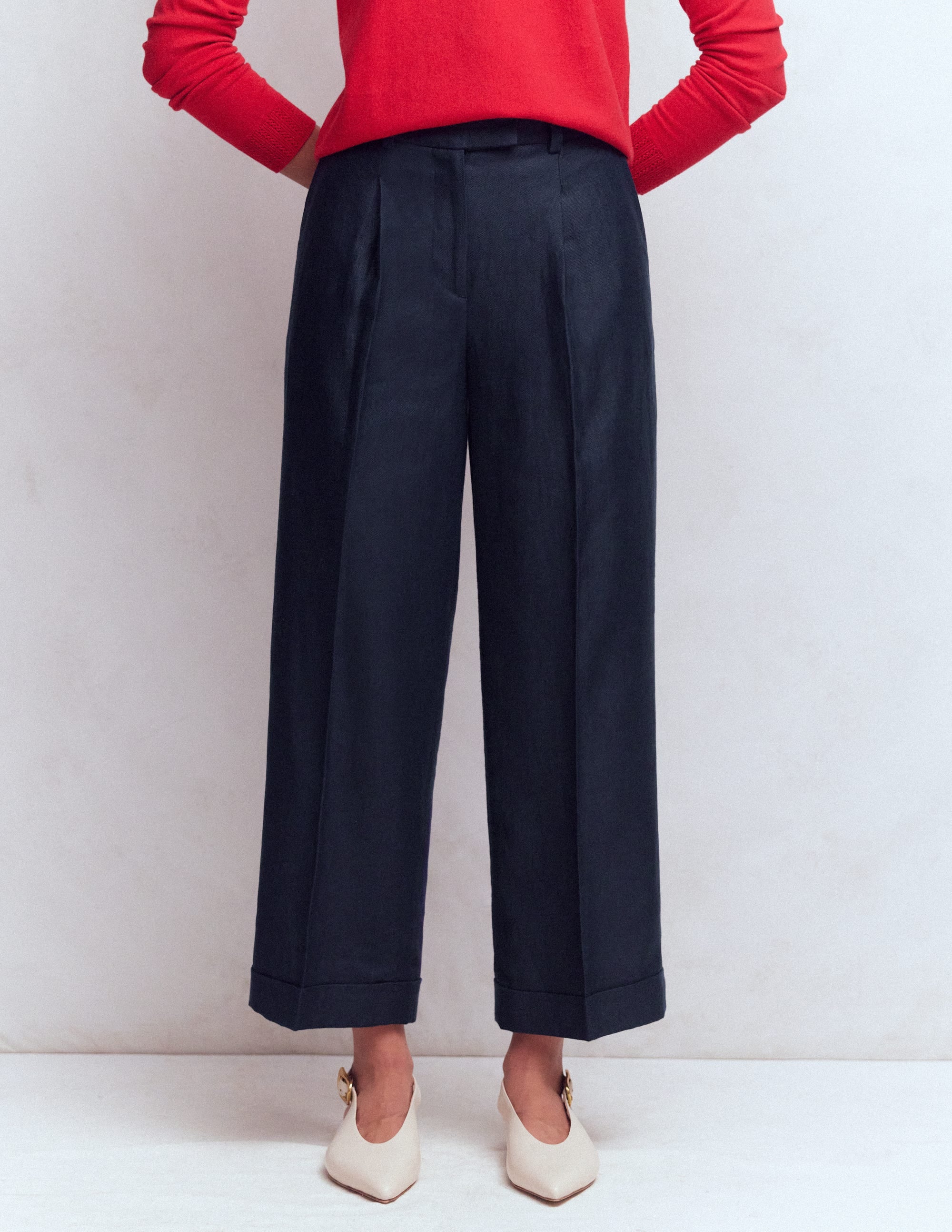 Chiswick Leinenhose mit verkürztem Schnitt-Marineblau - Image 4