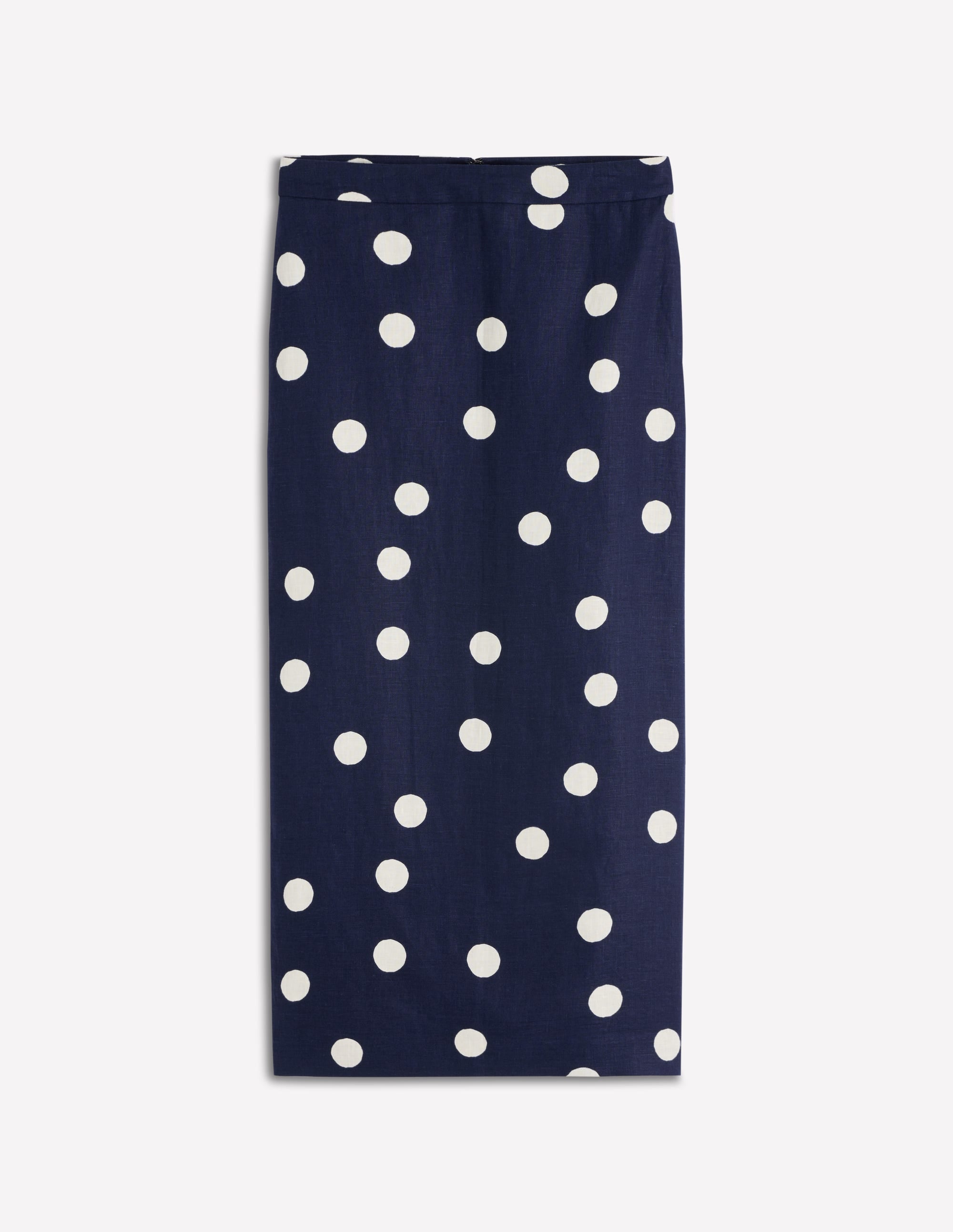 Jupe colonne longue-Bleu marine foncé, pois ivoire - Image 5