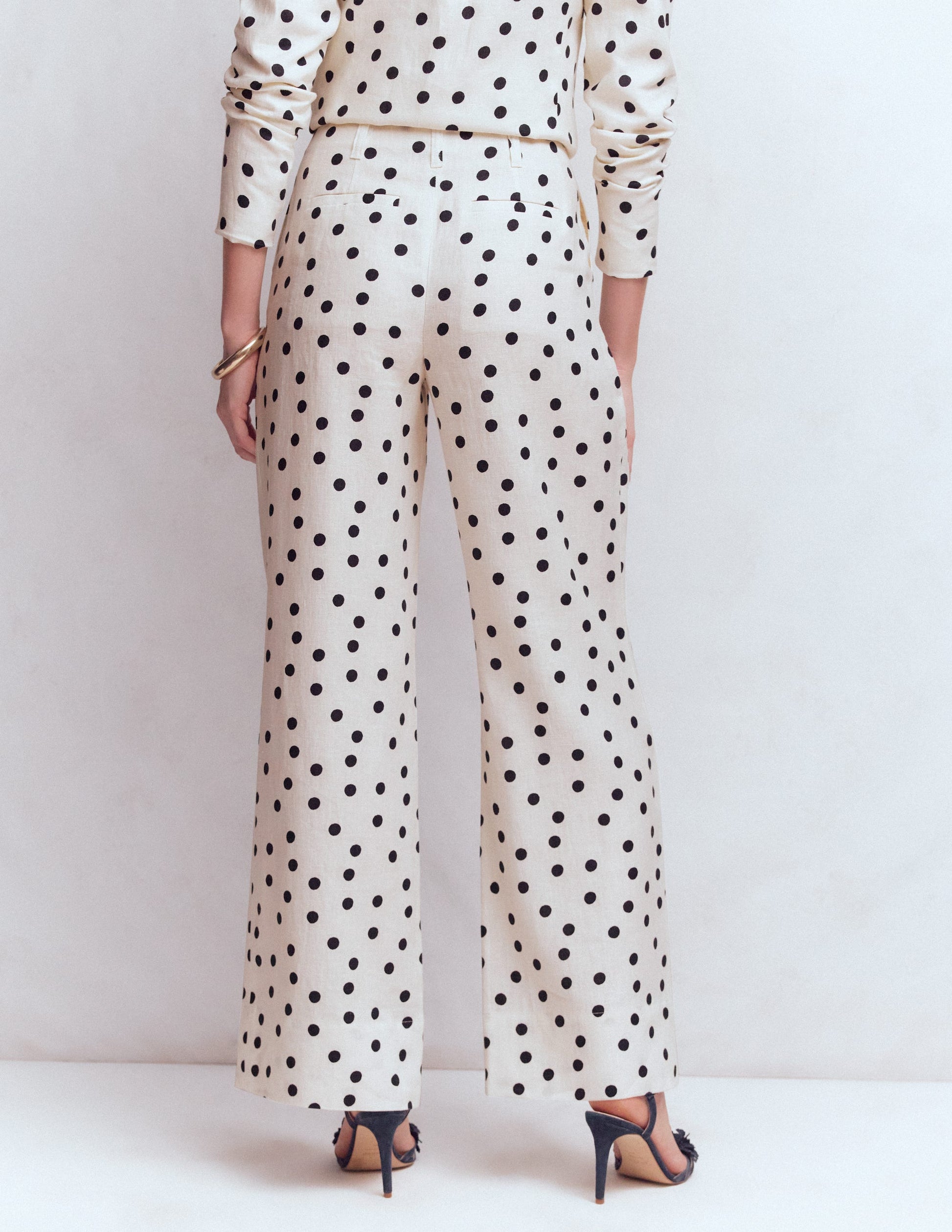 Mayfair Leinenhose-Naturweiß, Gemalte Tupfen-3