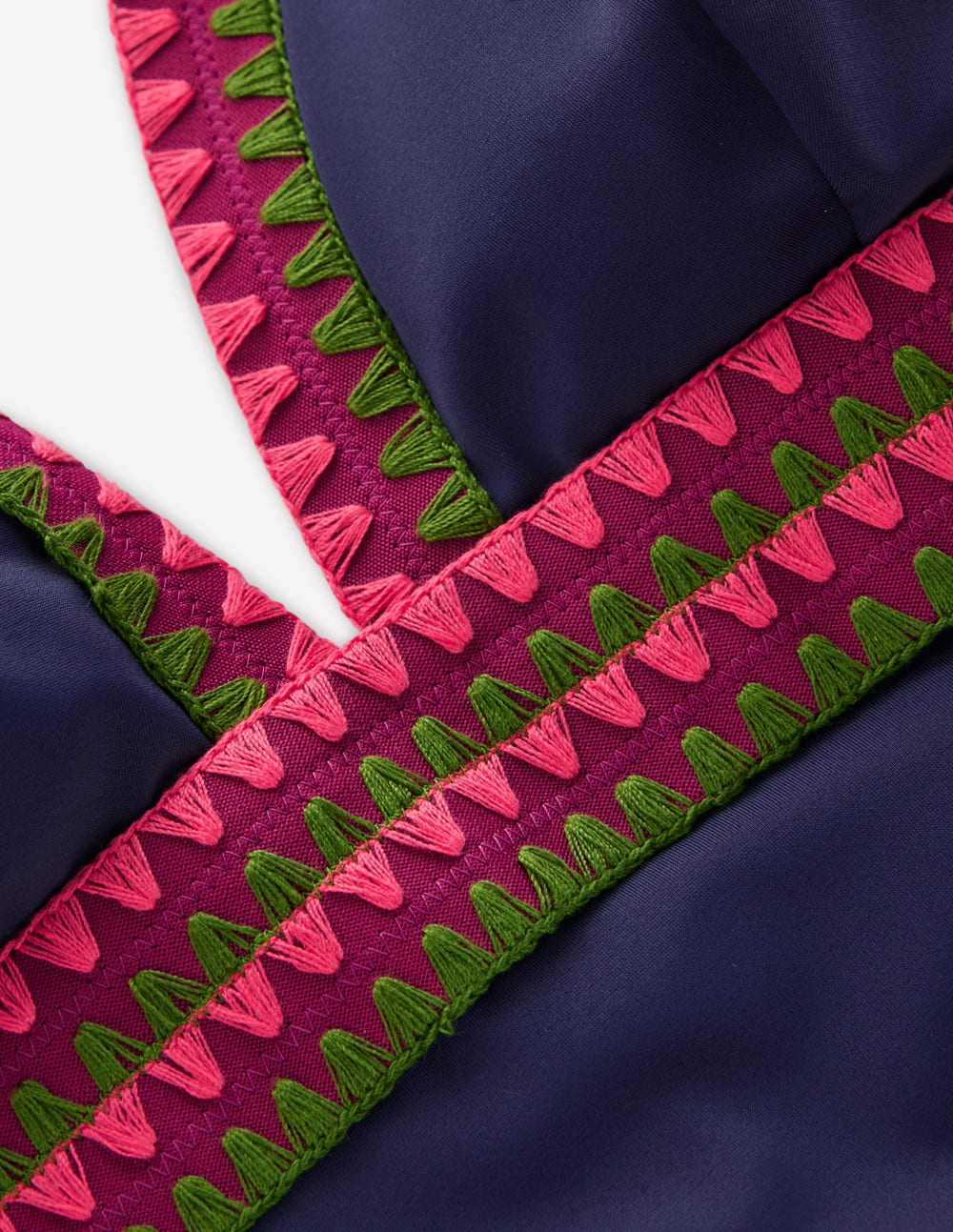 Porto Badeanzug mit V-Ausschnitt-Navy, Stickerei-6