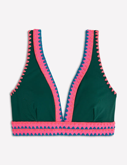 Porto Bikinioberteil-Mangrovengrün, Stickerei-7