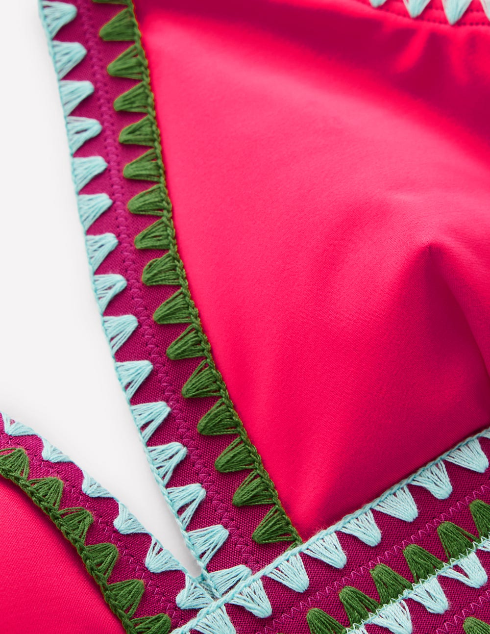 Porto Bikinioberteil-Rosig, Stickerei-9