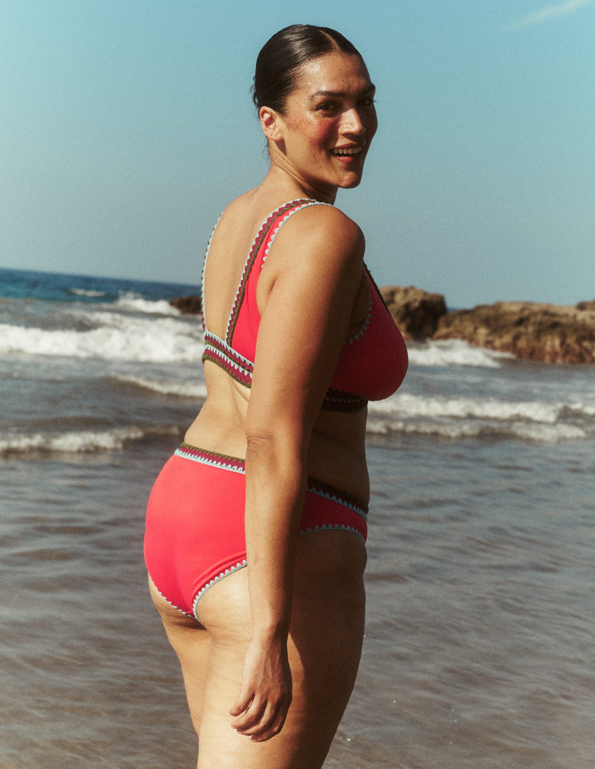 Porto Bikinioberteil-Rosig, Stickerei-7