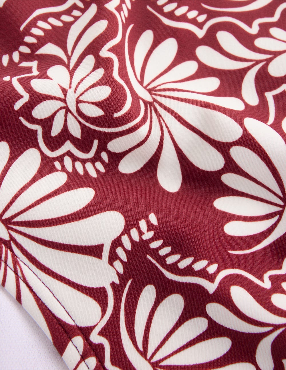 Bikinihose mit hohem Bund-Kastanienbraun, Botanischer Zauber-7