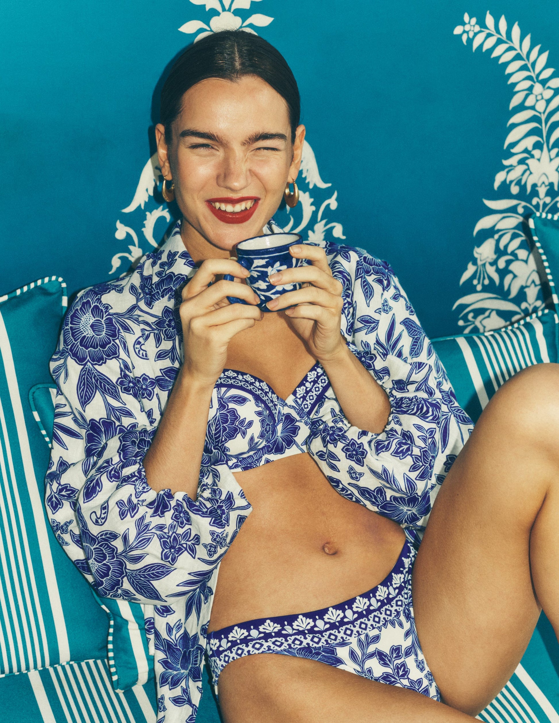 Klassische Bikinihose-Mazarinblau, Tigerparadies-5