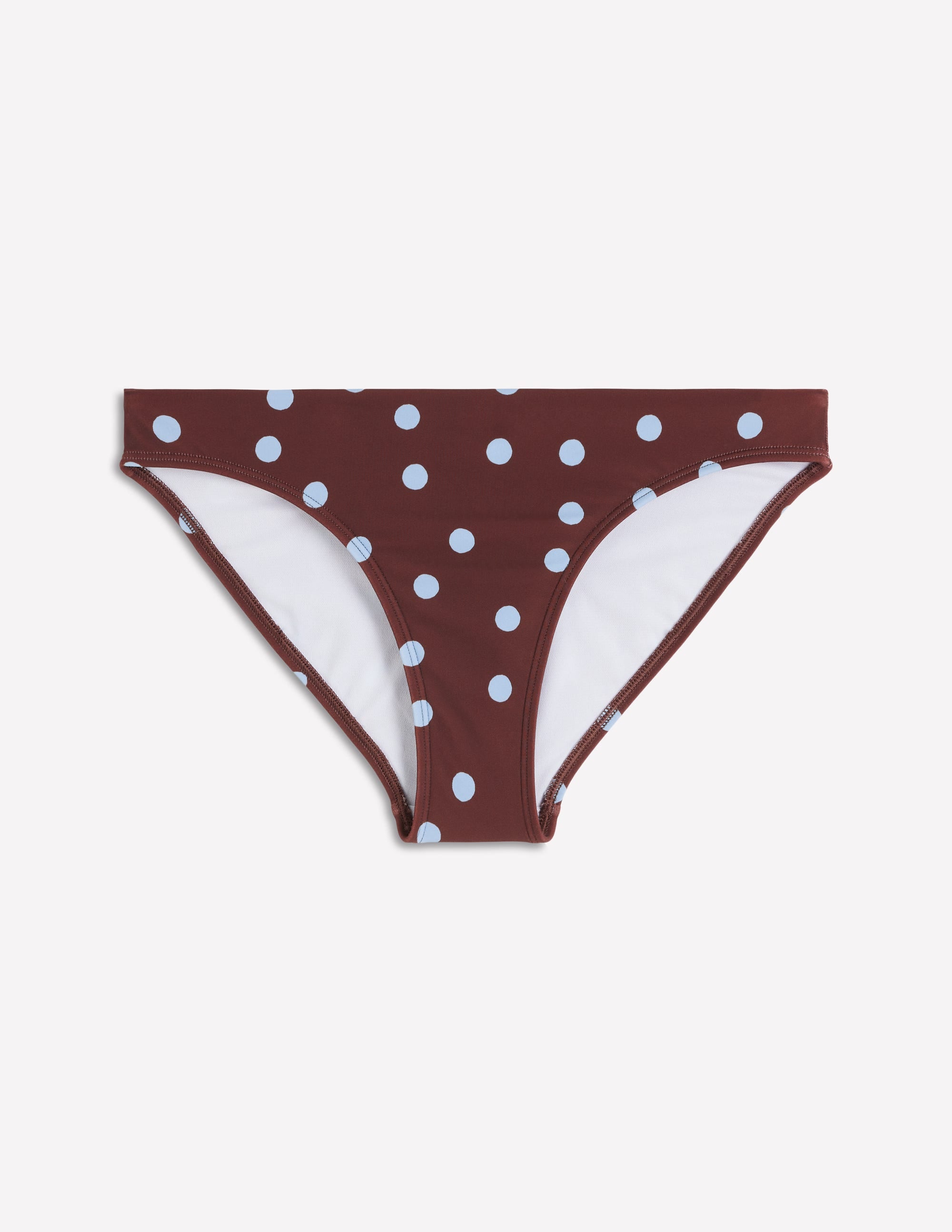 Bas de bikini intemporel-Chocolat, pois peints bleus - Image 5