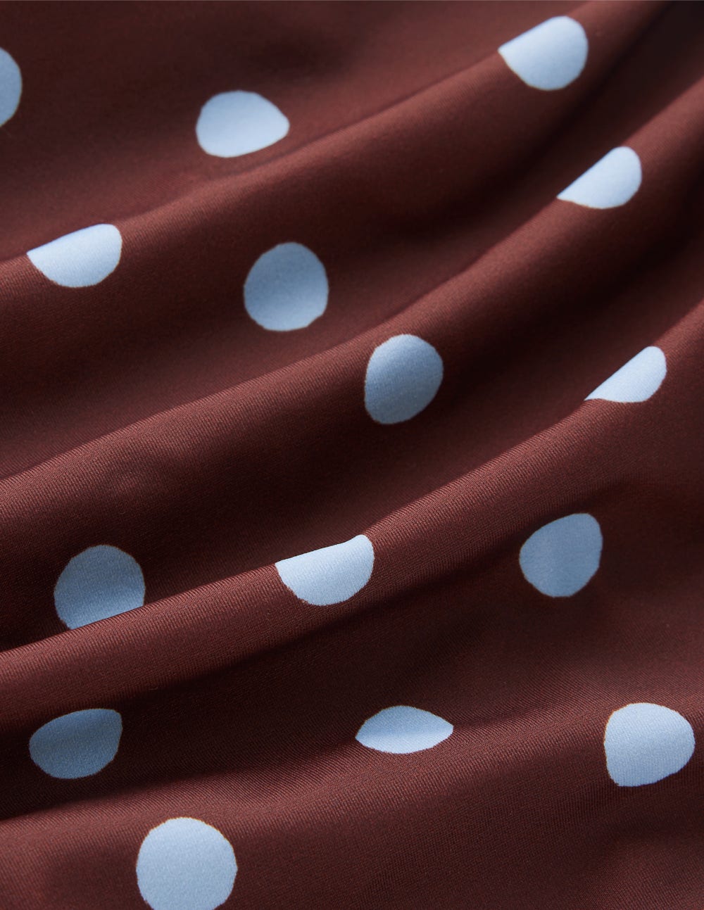 Bas de bikini froncé Kythira-Pois peints chocolat et bleu - Image 8