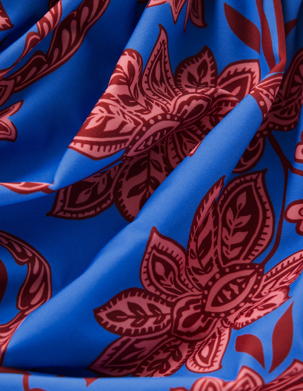 Maillot de bain Kythira froncé-Bleu, motif Elegant Blossom-6