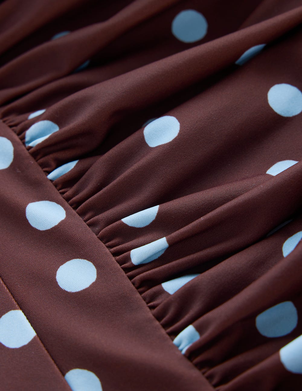 Maillot de bain Kythira froncé-Pois peints chocolat et bleu-8