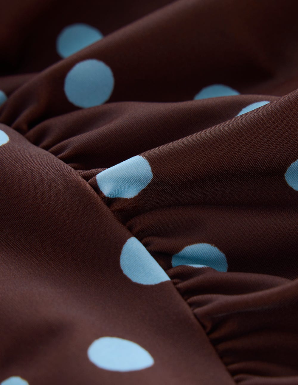 Haut de tankini Kythira froncé-Chocolat et bleu, pois - Image 7