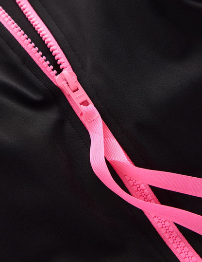 Sportlicher Badeanzug mit Paspel-Schwarz-7