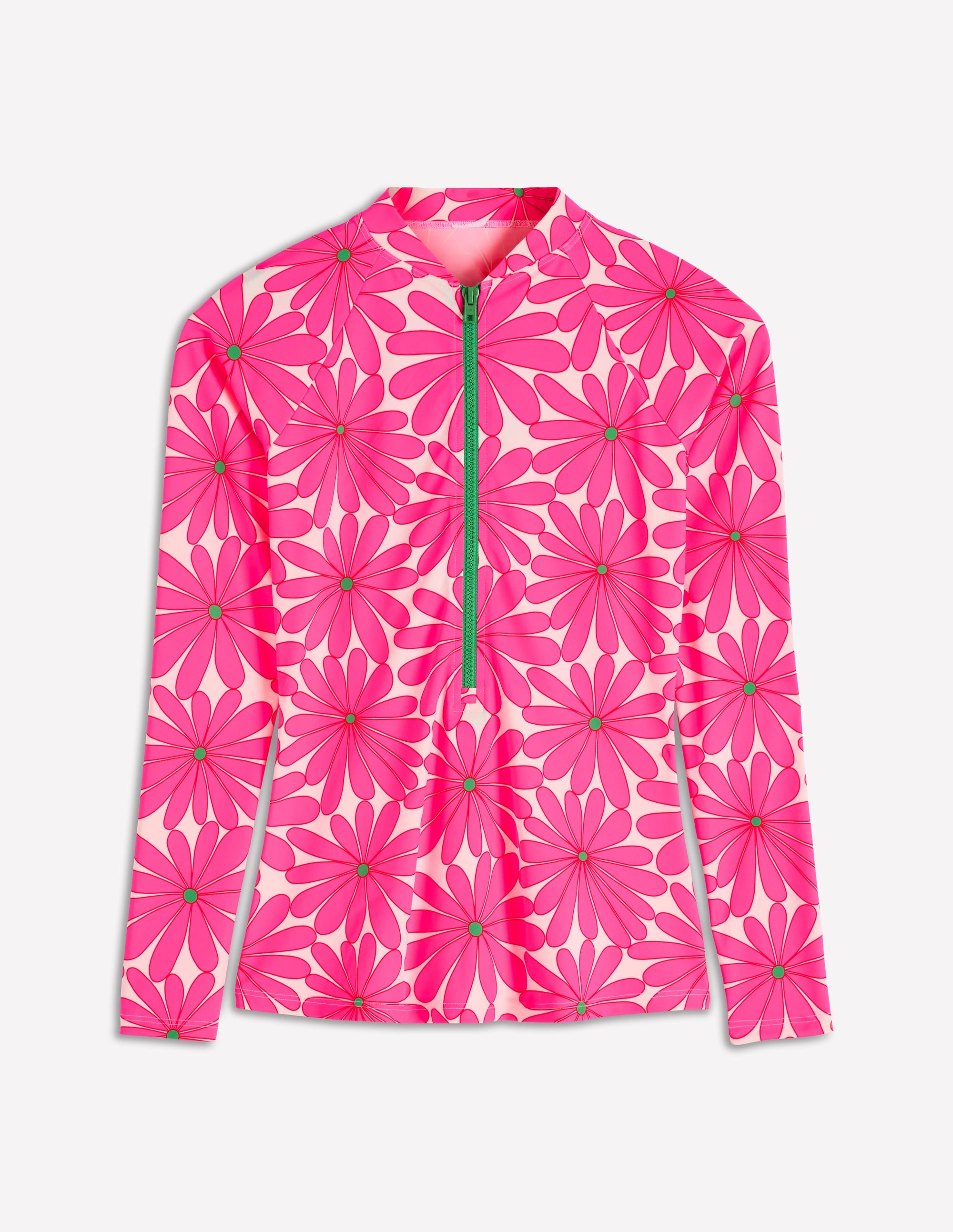 Langärmliges Badeshirt-Sangria Sonnenuntergang, Gänseblümchenblüte - Image 5