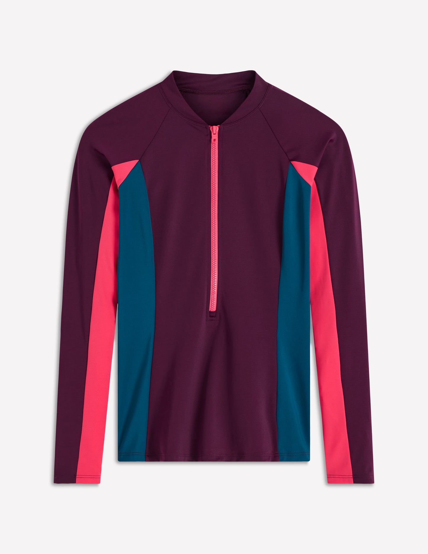 Raglan-Badeshirt mit Sonnenschutz-Lila, Blockfarben