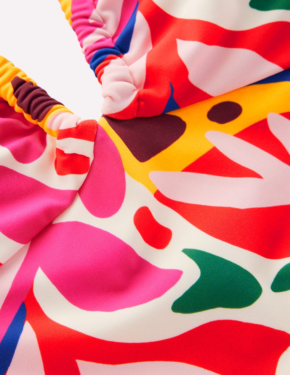 Minori Neckholder-Badeanzug zum Binden-Bunt, Blattkaskade-8