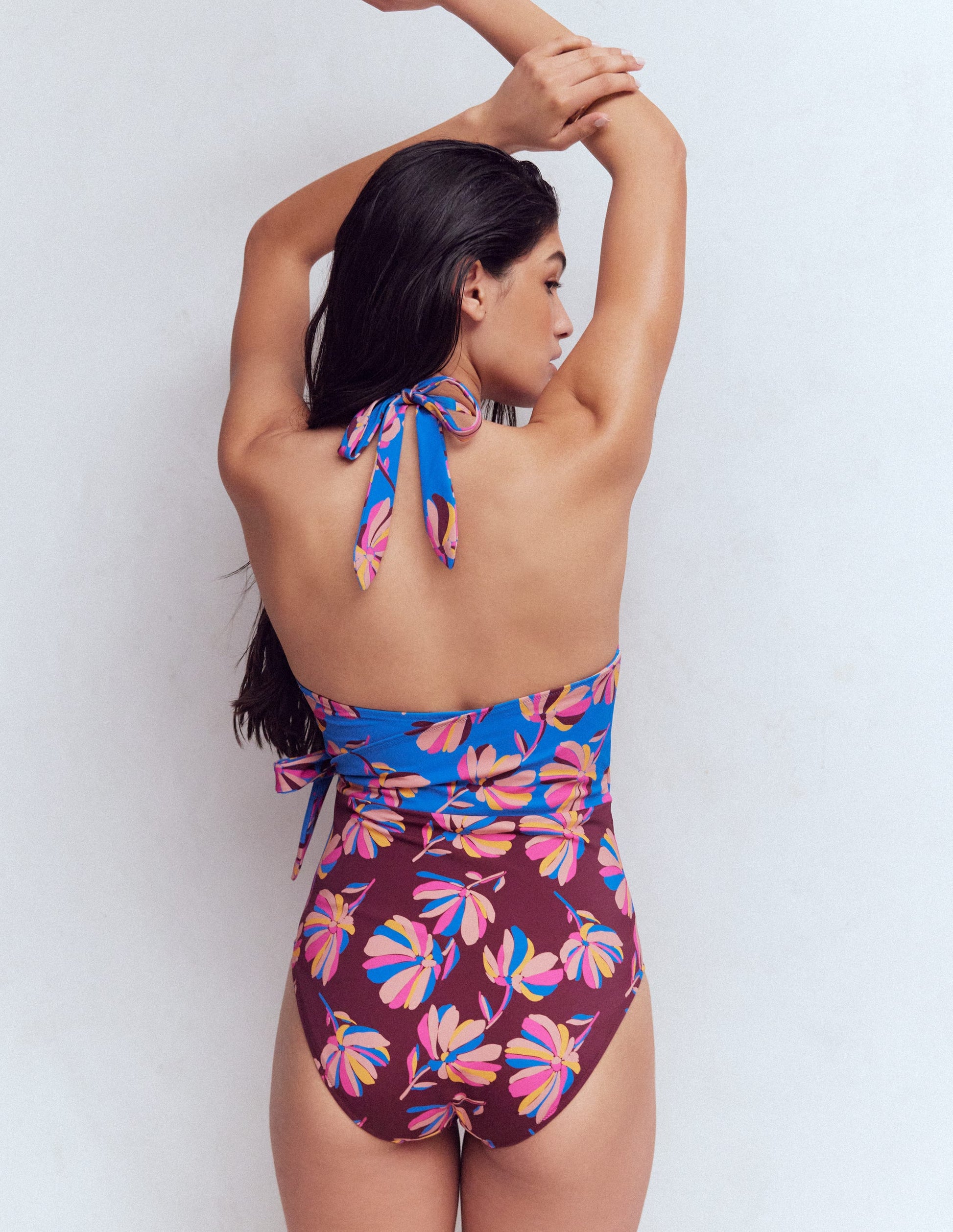 Maillot de bain effet croisé-Multi, motif Daisy Cascade-7