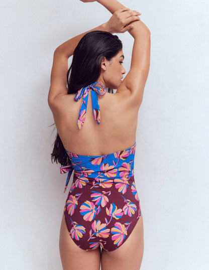 Maillot de bain effet croisé-Multi, motif Daisy Cascade-7