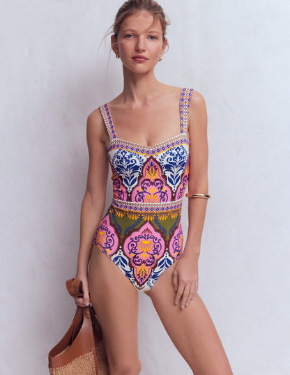 Badeanzug mit Herzausschnitt-Bunt, Ziergarten-5