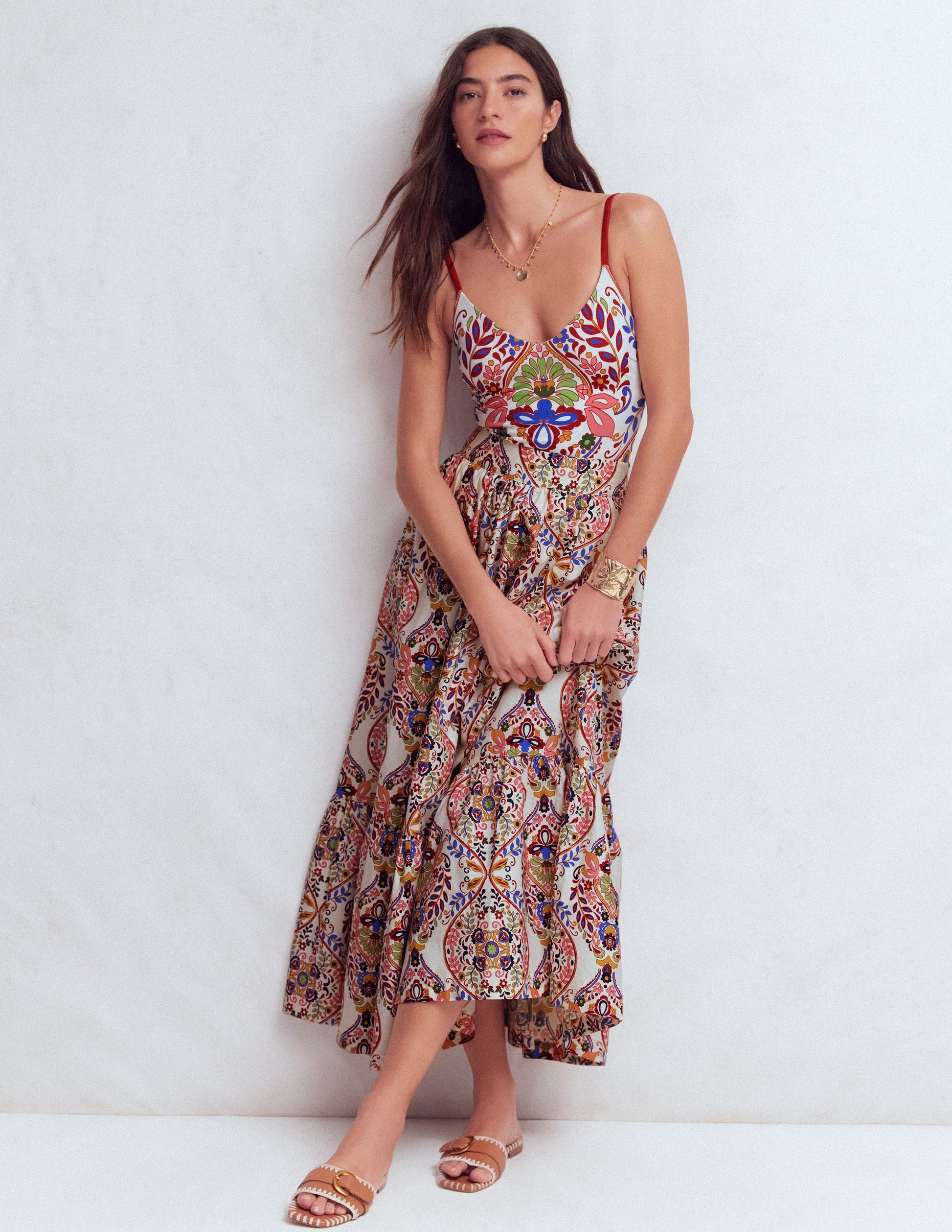 Träger-Badeanzug mit Druck-Bunt, Verwunschene Gardenie-6