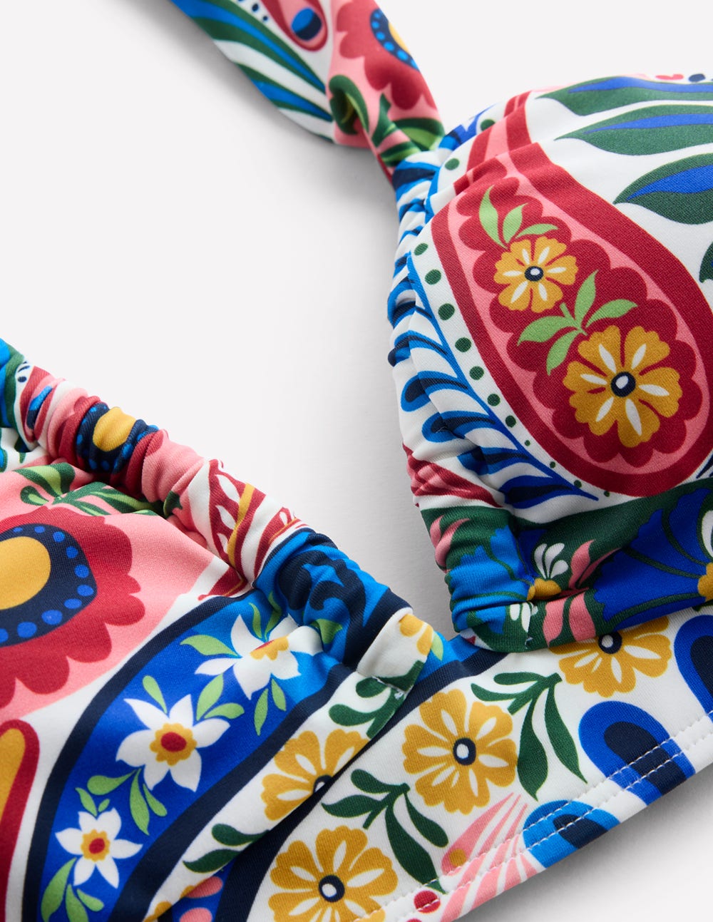 Minori Neckholder-Bikinioberteil zum Binden-Bunt, Verwunschenes Paisleymuster-6