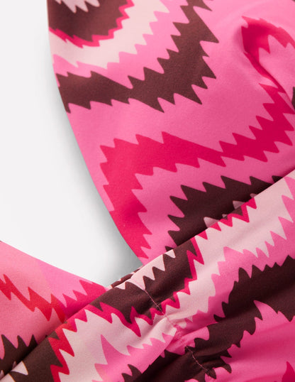 Mykonos Deep V Bikini Top-Pink, Zig zag wave-8