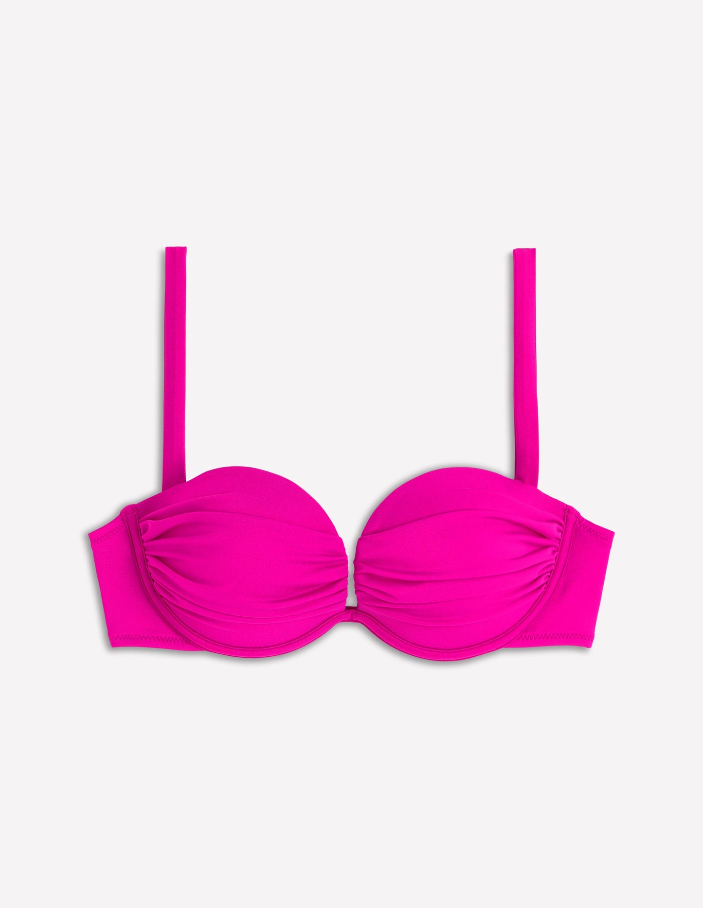 Bikini-Oberteil mit plissierten Körbchen-Helles Fuchsia
