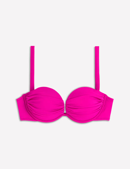 Bikini-Oberteil mit plissierten Körbchen-Helles Fuchsia-6