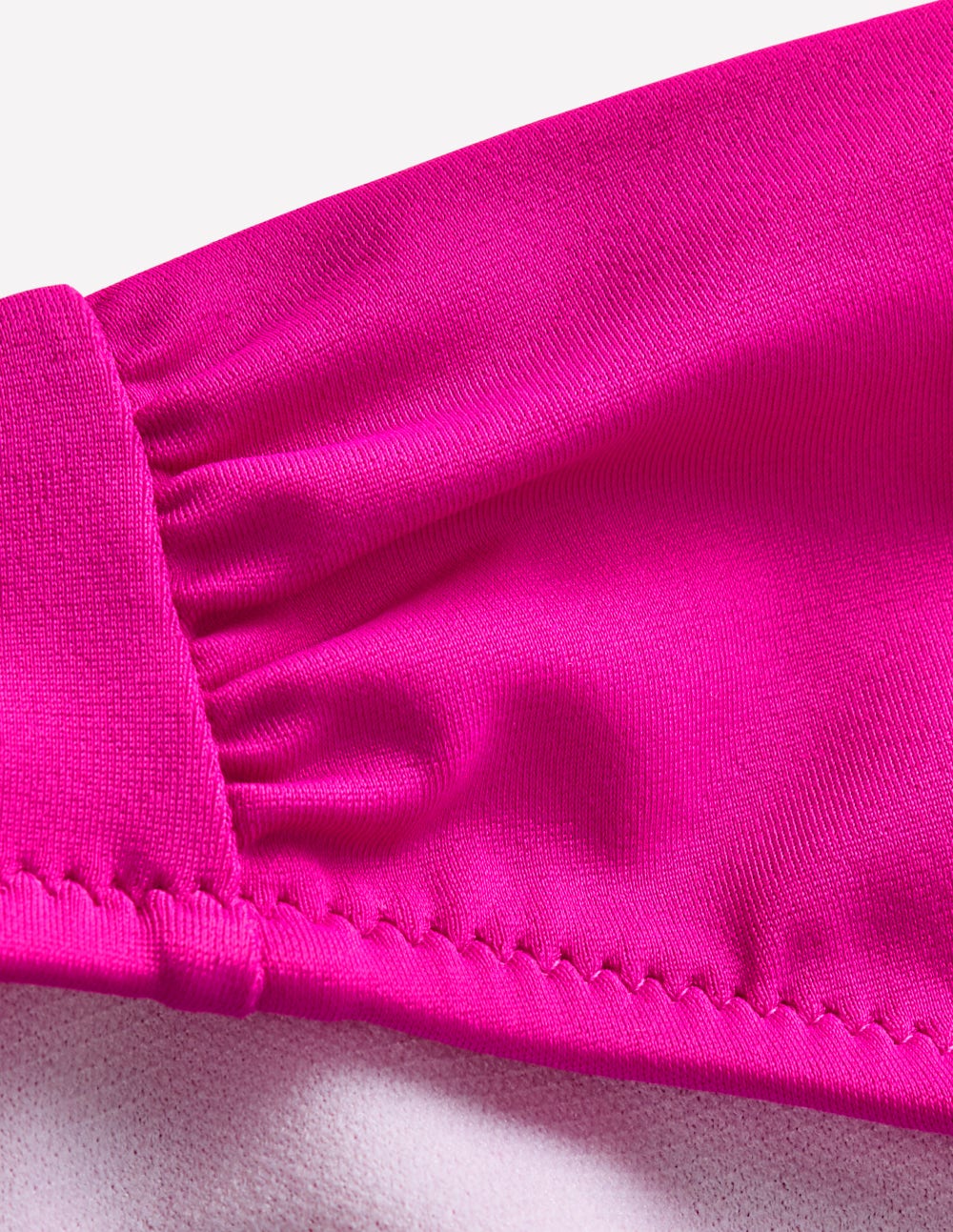 Klassische, geraffte Bikinihose-Helles Fuchsia