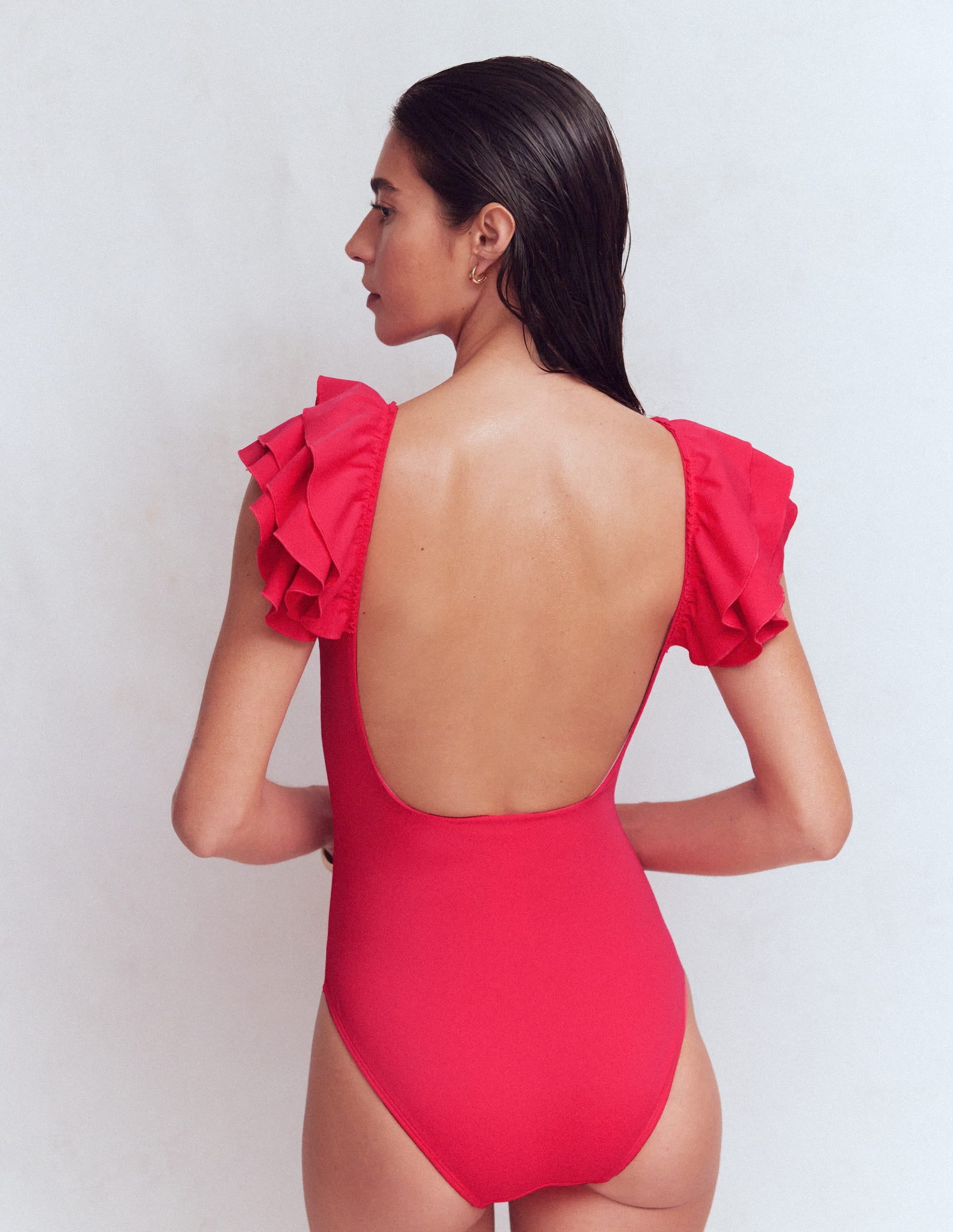 Maillot de bain à grands volants-Rosy - Image 3