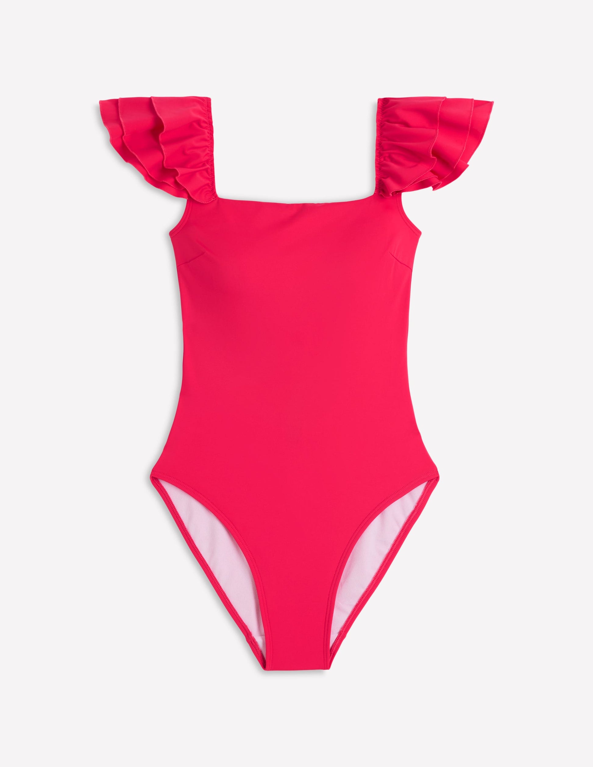 Ruffle Strap Swimsuit-Rosy-6
