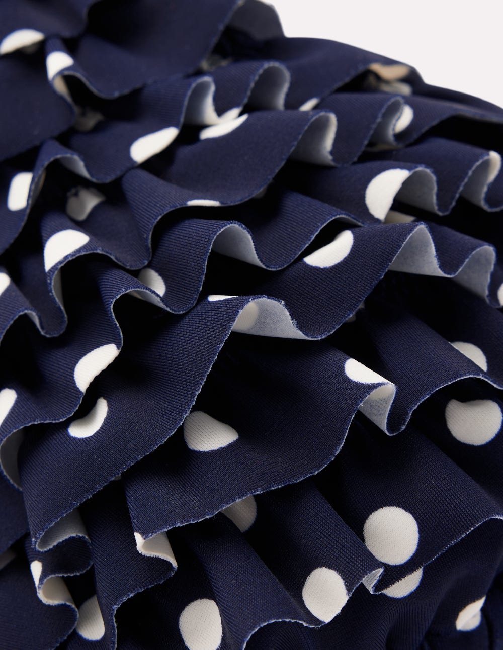 Bikinioberteil mit Rüschen-Navy Tupfen auf Tupfen-7