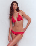 Bas de bikini à volants-Corail ardent